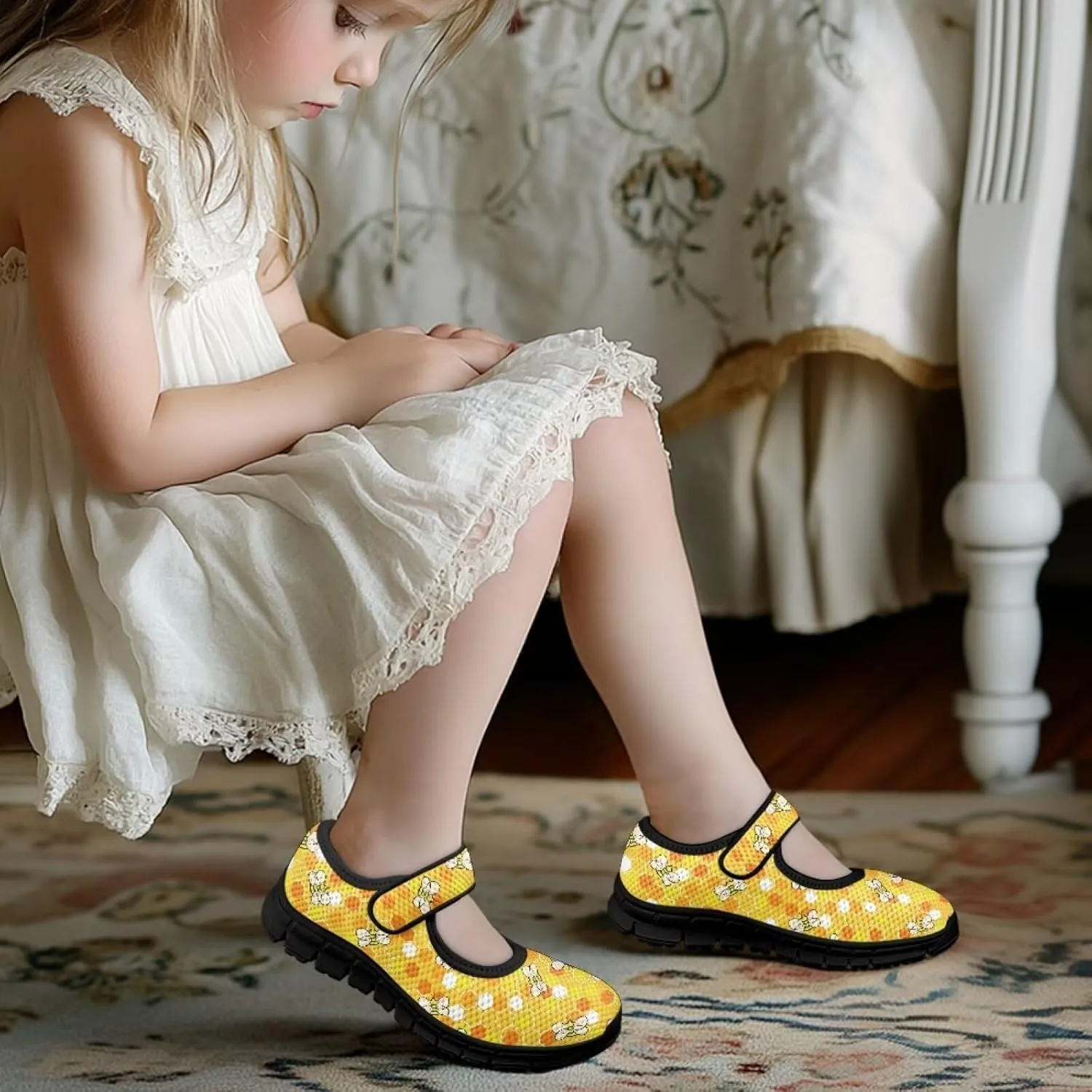 Forchrinse Toddler Little Girl Mary Jane Dress Shoes Purple Mermaid Scales Print Princess Birthday Party Flats for Girl Non Slip Soft Sole Back to School Shoes