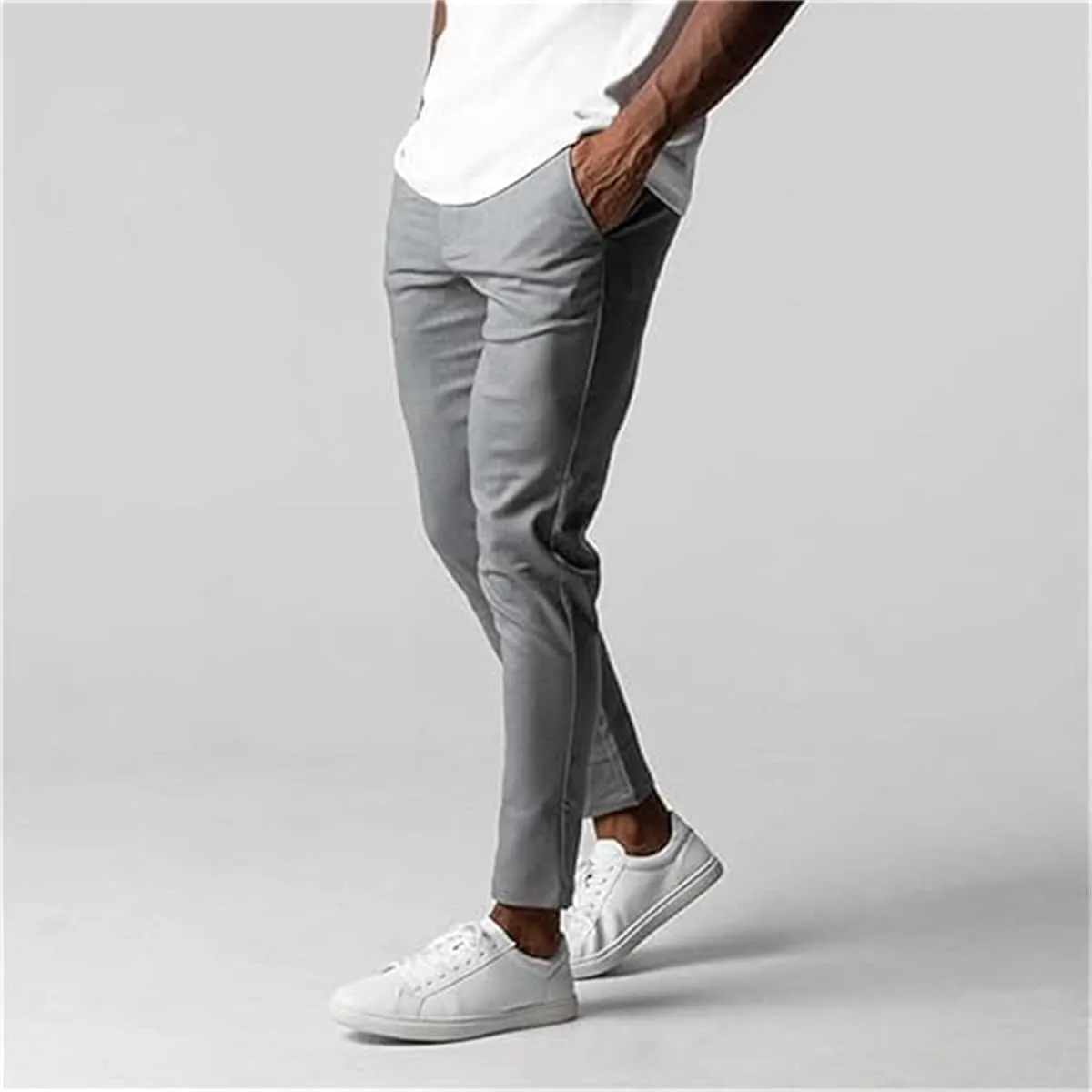 Foueo Active Chinos, Active Chinos Pants, Mens Chinos Slim Fit Stretch Skinny Tapered Dress Pants Casual Solid Trousers