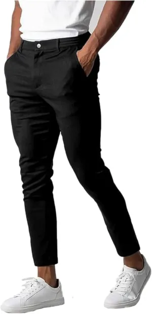 Foueo Active Chinos, Active Chinos Pants, Mens Chinos Slim Fit Stretch Skinny Tapered Dress Pants Casual Solid Trousers