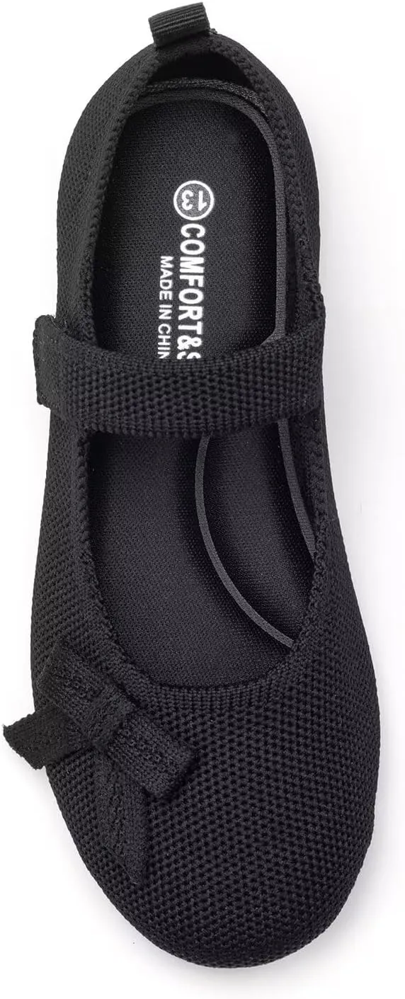 Frank Mully Girls Dress Shoes Mary Janes Girl Flats Slip on Ballet Flat Party School Shoes with Bow Toddler/Little Kid/Big Kid