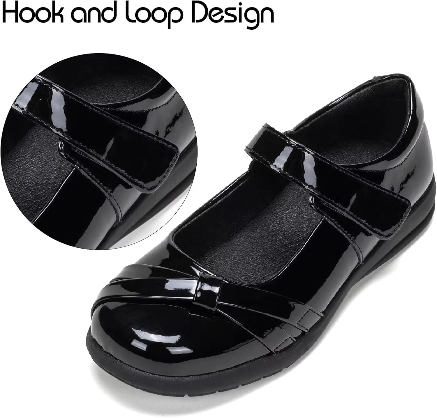 Frank Mully Girls School Shoes Mary Jane Flats Slip-On Uniform Dress Flats for Girl Toddler/Little Kid/Big Kid