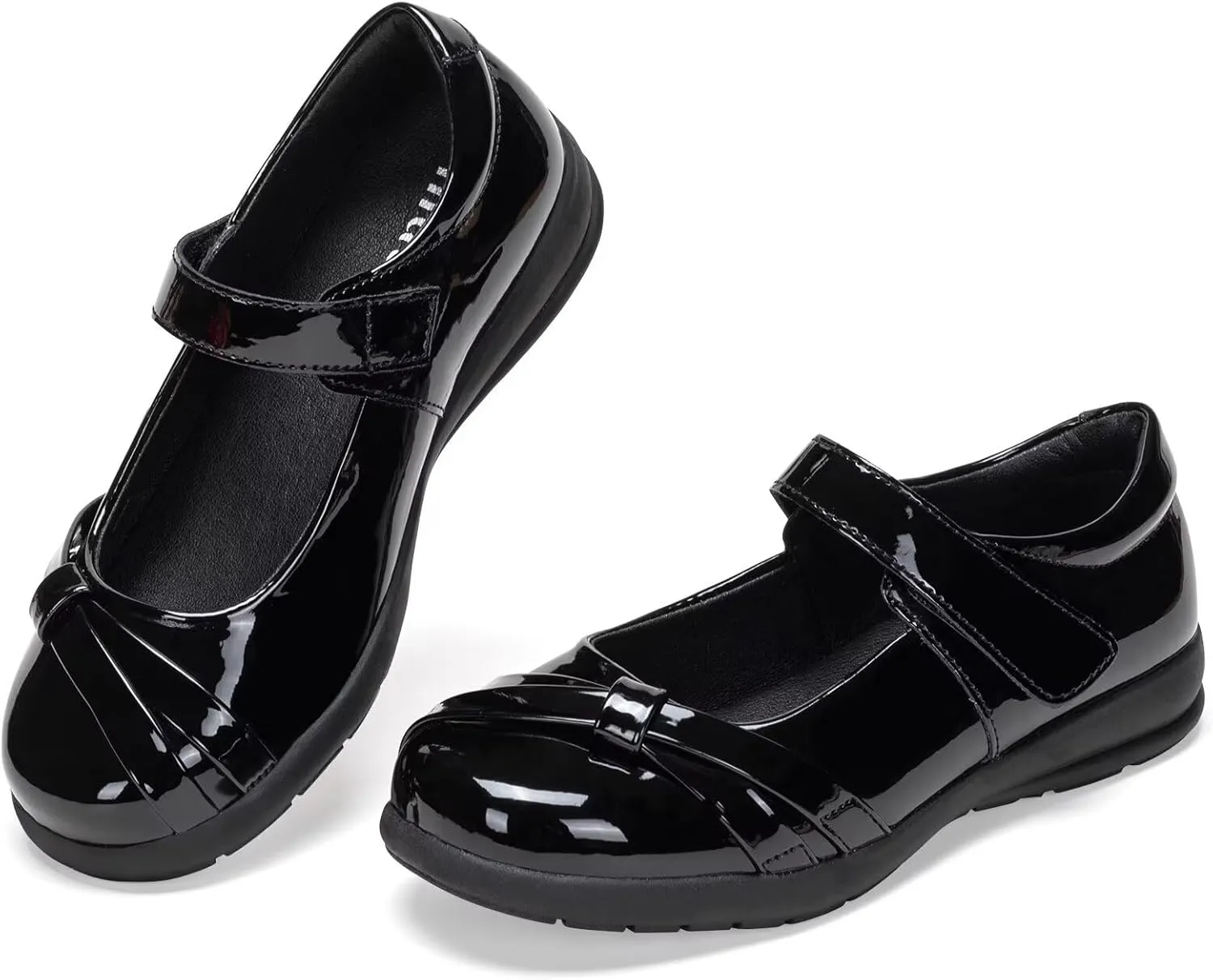 Frank Mully Girls School Shoes Mary Jane Flats Slip-On Uniform Dress Flats for Girl Toddler/Little Kid/Big Kid