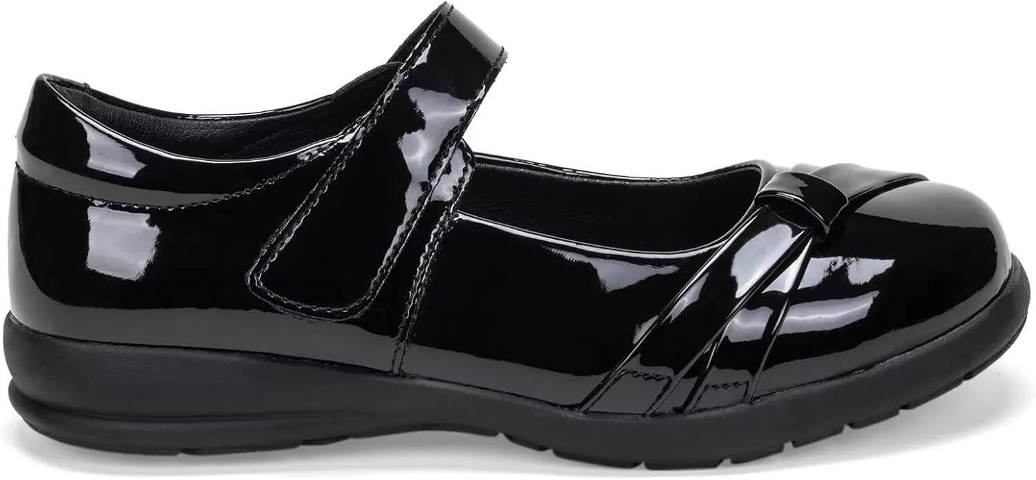 Frank Mully Girls School Shoes Mary Jane Flats Slip-On Uniform Dress Flats for Girl Toddler/Little Kid/Big Kid