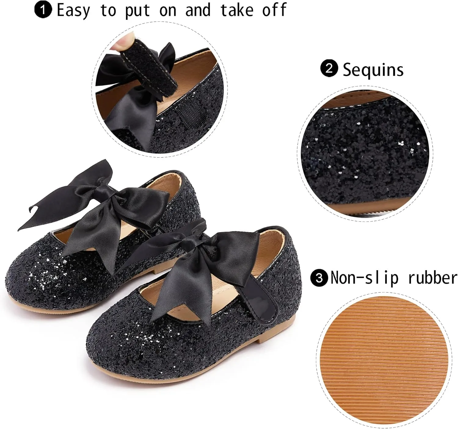 GINFIVE Toddler Girls Dress Shoes Little Girls Mary Janes Ballerina Flats Shoes Toddler