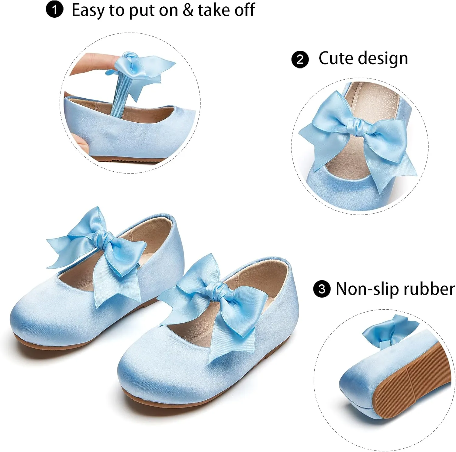 GINFIVE Toddler Girls Dress Shoes Mary Janes Ballerina Flats for Girls Shoes Toddler