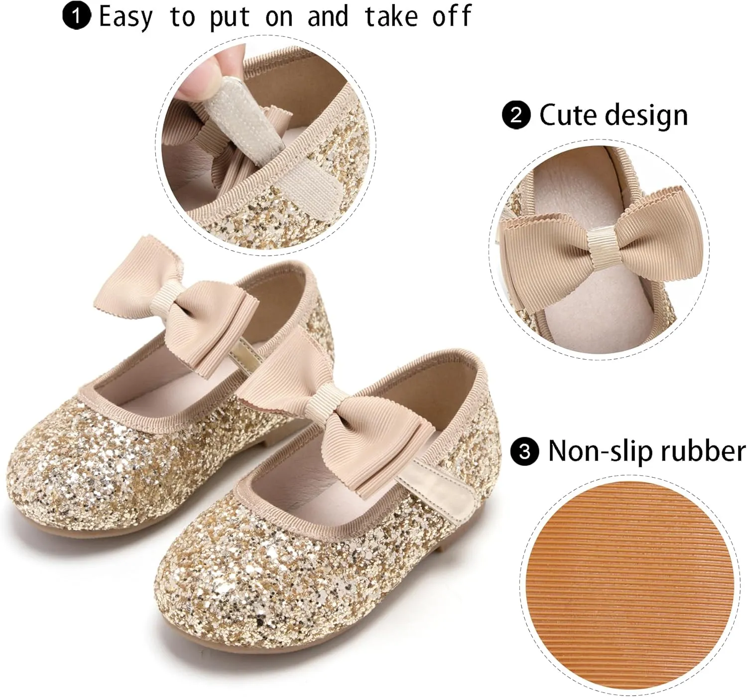 GINFIVE Toddler Girls Dress Shoes Mary Janes Ballerina Flats for Girls Shoes Toddler