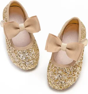 GINFIVE Toddler Girls Dress Shoes Mary Janes Ballerina Flats for Girls Shoes Toddler
