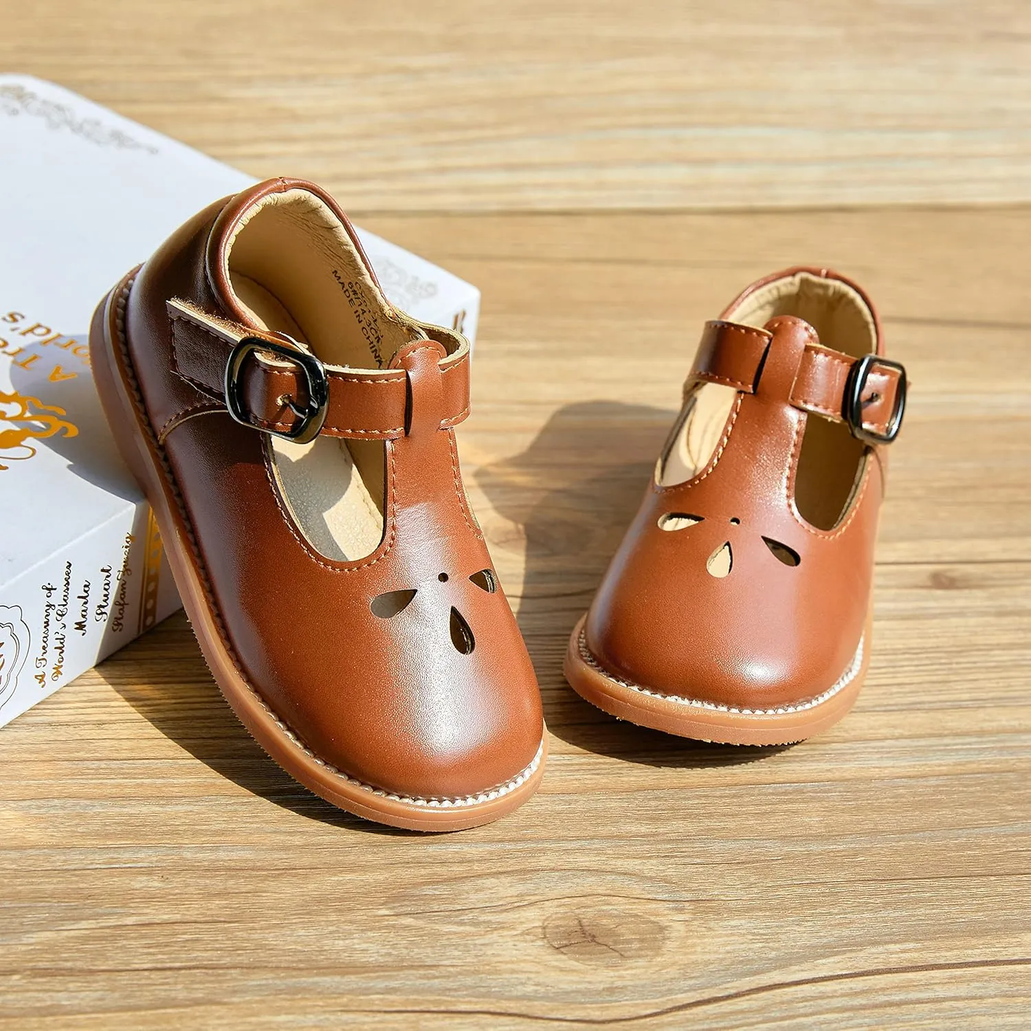 GINFIVE Toddler Little Girls Mary Janes Flats Girls Dress Shoes Kids Shoes