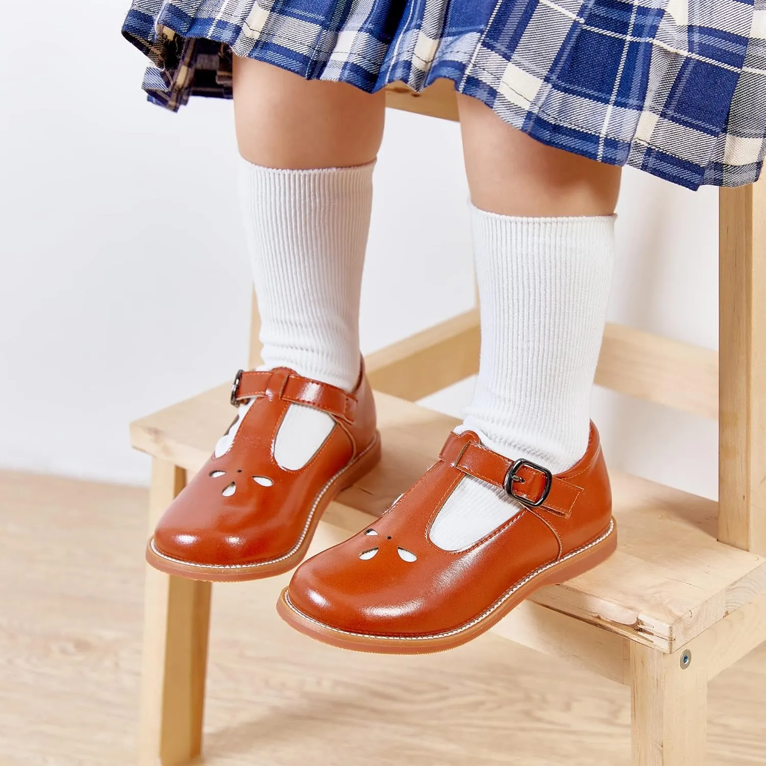 GINFIVE Toddler Little Girls Mary Janes Flats Girls Dress Shoes Kids Shoes