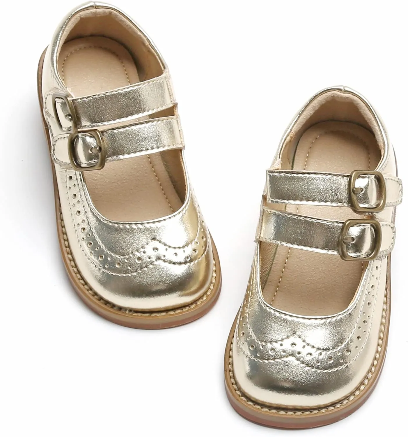 GINFIVE Toddler Little Girls Mary Janes Flats Girls Dress Shoes Kids Shoes