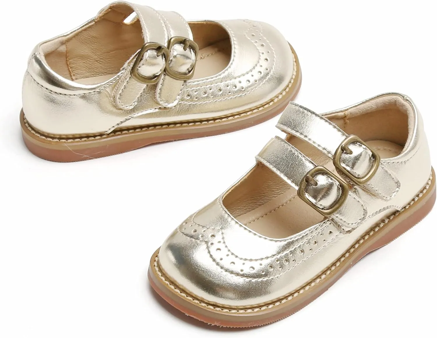 GINFIVE Toddler Little Girls Mary Janes Flats Girls Dress Shoes Kids Shoes