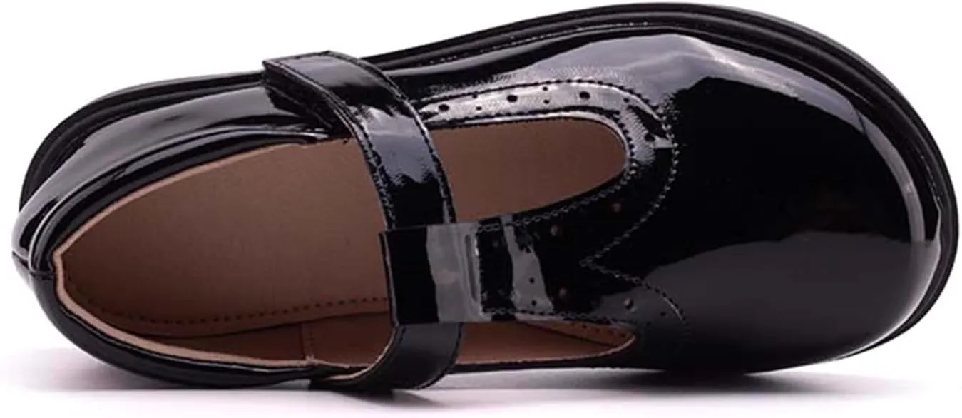 Girls Black Mary Jane Shoes Girls School Uniform Shoes Wednesday Shoes Wedding Party Flat Shoes