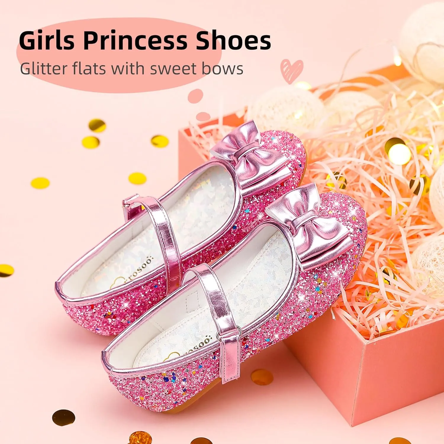 Girls Dress Shoes Princess Shoes Flower Girls Flats Party Wedding Toddler Little Big Kid