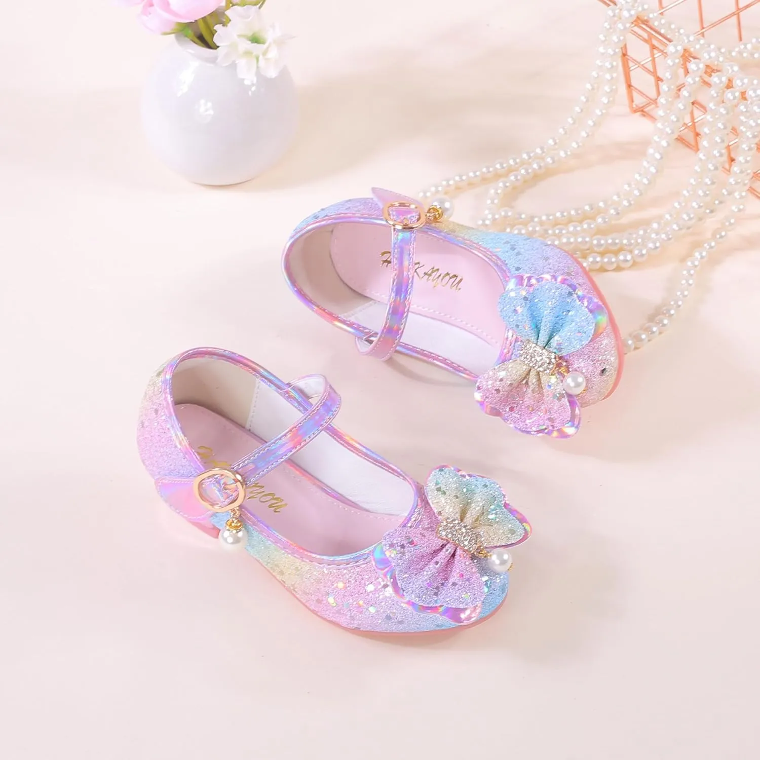 Girls Flats Sparkle Party Mary Jane Princess Dress Shoes
