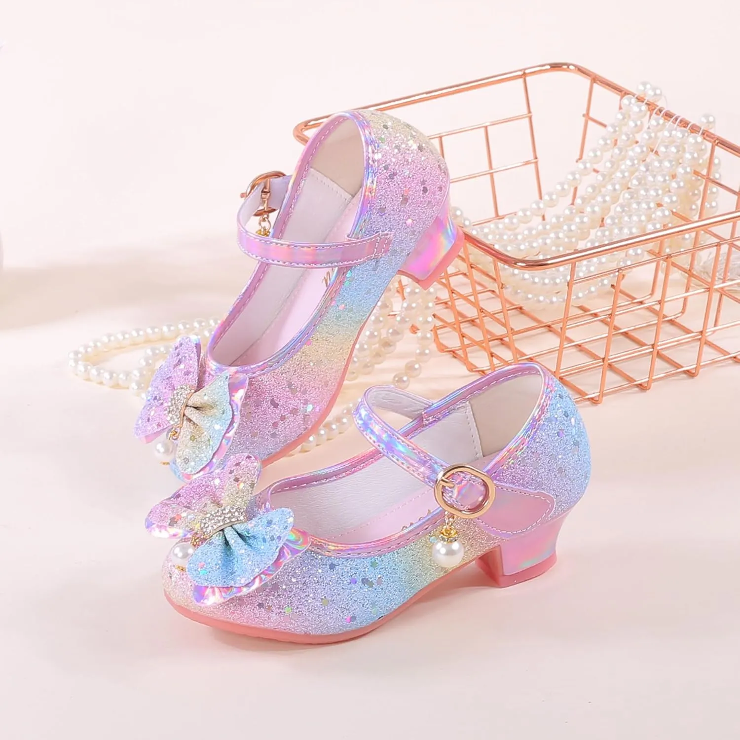 Girls Flats Sparkle Party Mary Jane Princess Dress Shoes