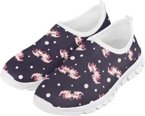 Girls'Running Shoes,Boys'Slip On Flats Lightweight Sports Shoes,Comfortable Elastic Shoes for Playing Walking