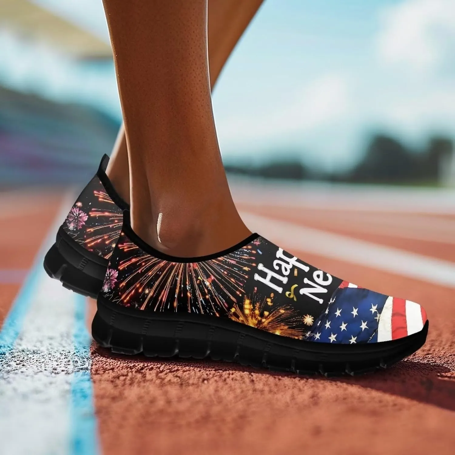 GOSTONG Mens Sneakers Slip on Casual Loafers Driving Shoes Non Slip Breathable Training Outdoor Running Sneakers Black 5-12