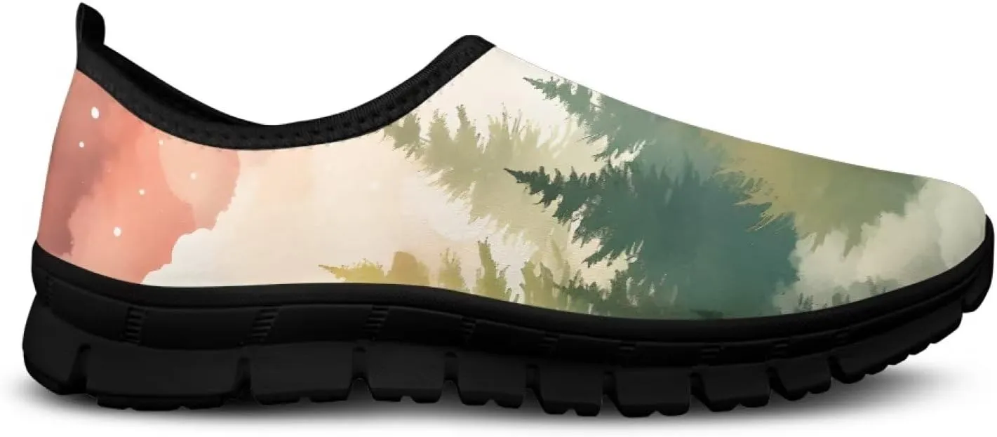 GOSTONG Mens Sneakers Slip on Casual Loafers Driving Shoes Non Slip Breathable Training Outdoor Running Sneakers Black 5-12