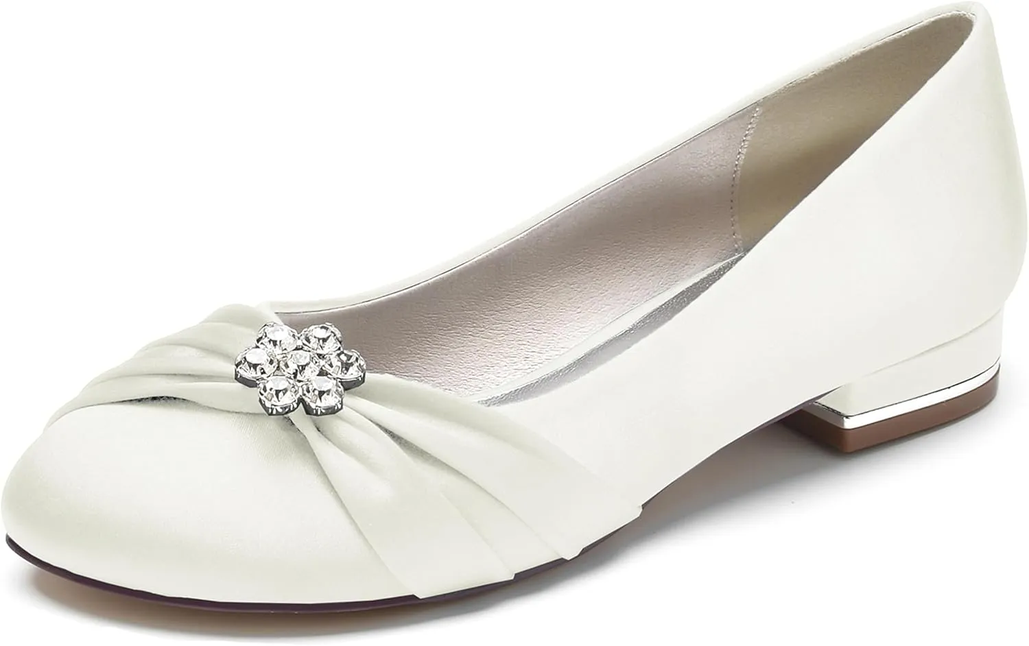 Hanfike Girls Womens Wedding Dress Flats Slip-on Formal Party Evening Shoes with Knot JY250