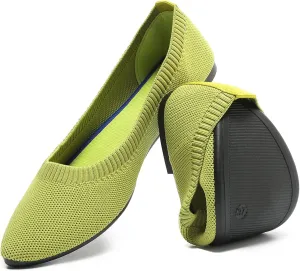 HEAWISH Women’s Ballet Flat Flats Shoes Comfortable Mesh Pointed Toe Slip On Dress Shoes