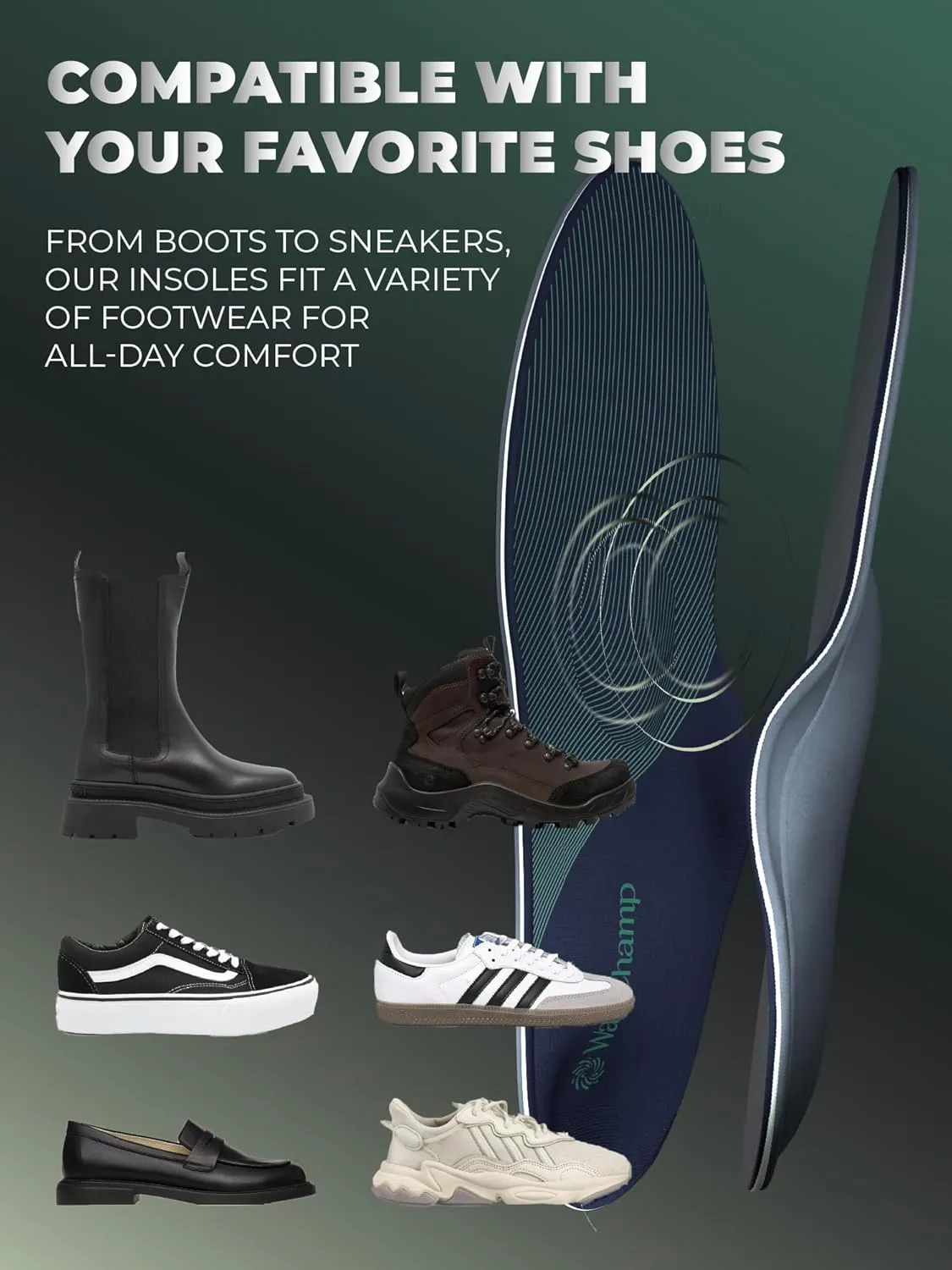 High Arch Support Inserts for Men and Women - Orthotic Shoe Insoles, Plantar Fasciitis and Pain Relief, Shock Absorbing Work Boot Insert for Flat Feet M - Men 10/Women 11