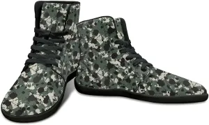 High Top Camo Design Barefoot Shoes for Men - Grounded Footwear, Barefoot Boots, Zero Drop Running Shoes