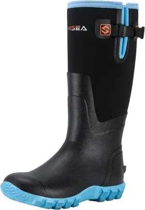 HISEA Women's Mid Calf Rain Boots Waterproof Rubber Boot for Garden Mud Working