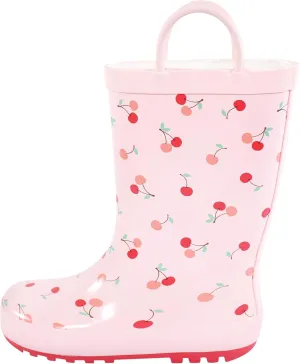 Hudson Baby Infant Girls Rain Boots, Cherry Sweet, 8 Toddler