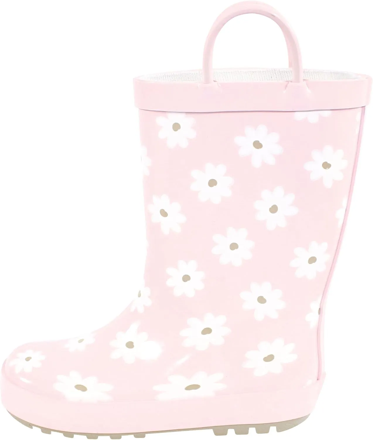 Hudson Baby Infant Girls Rain Boots, Dusty Pink Flower, 6 Toddler