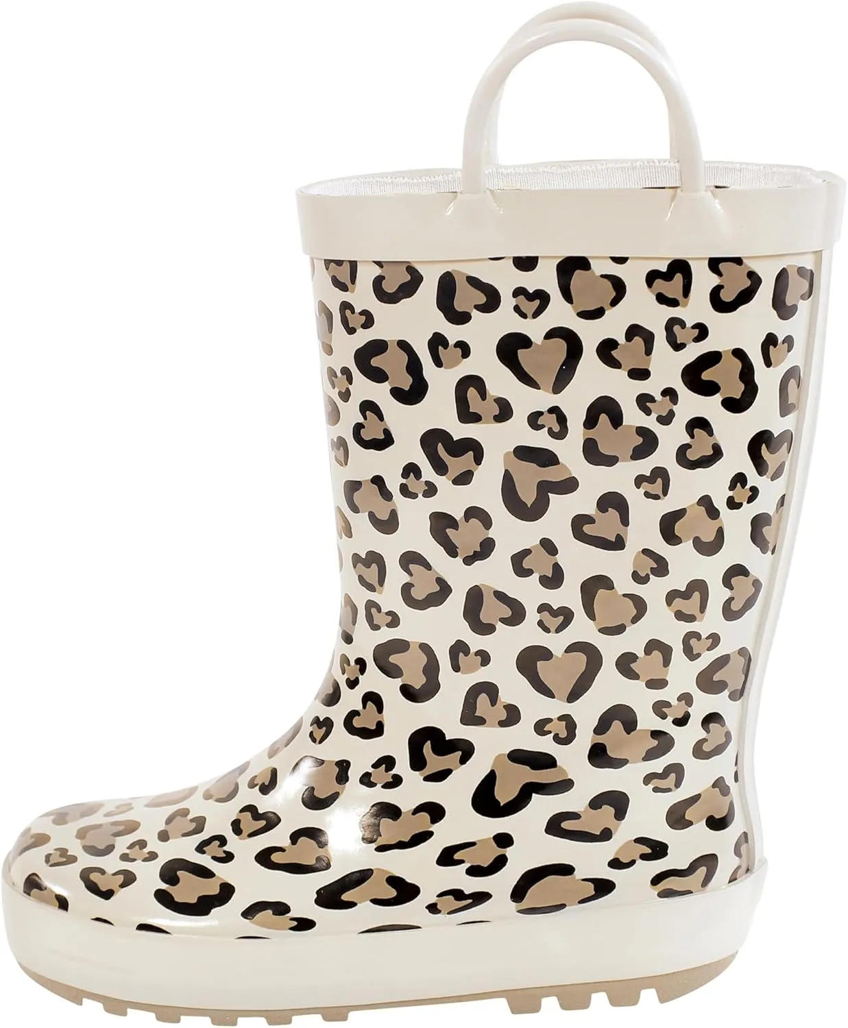 Hudson Baby Infant Girls Rain Boots, Heart Leopard, 11 Toddler