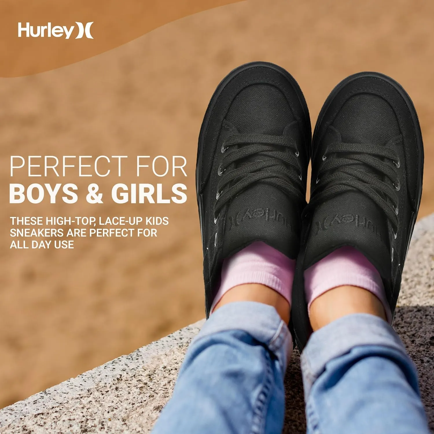 Hurley Roddy Kids High Top Skateboard Sneakers, Sports Shoes for Boys and Girls