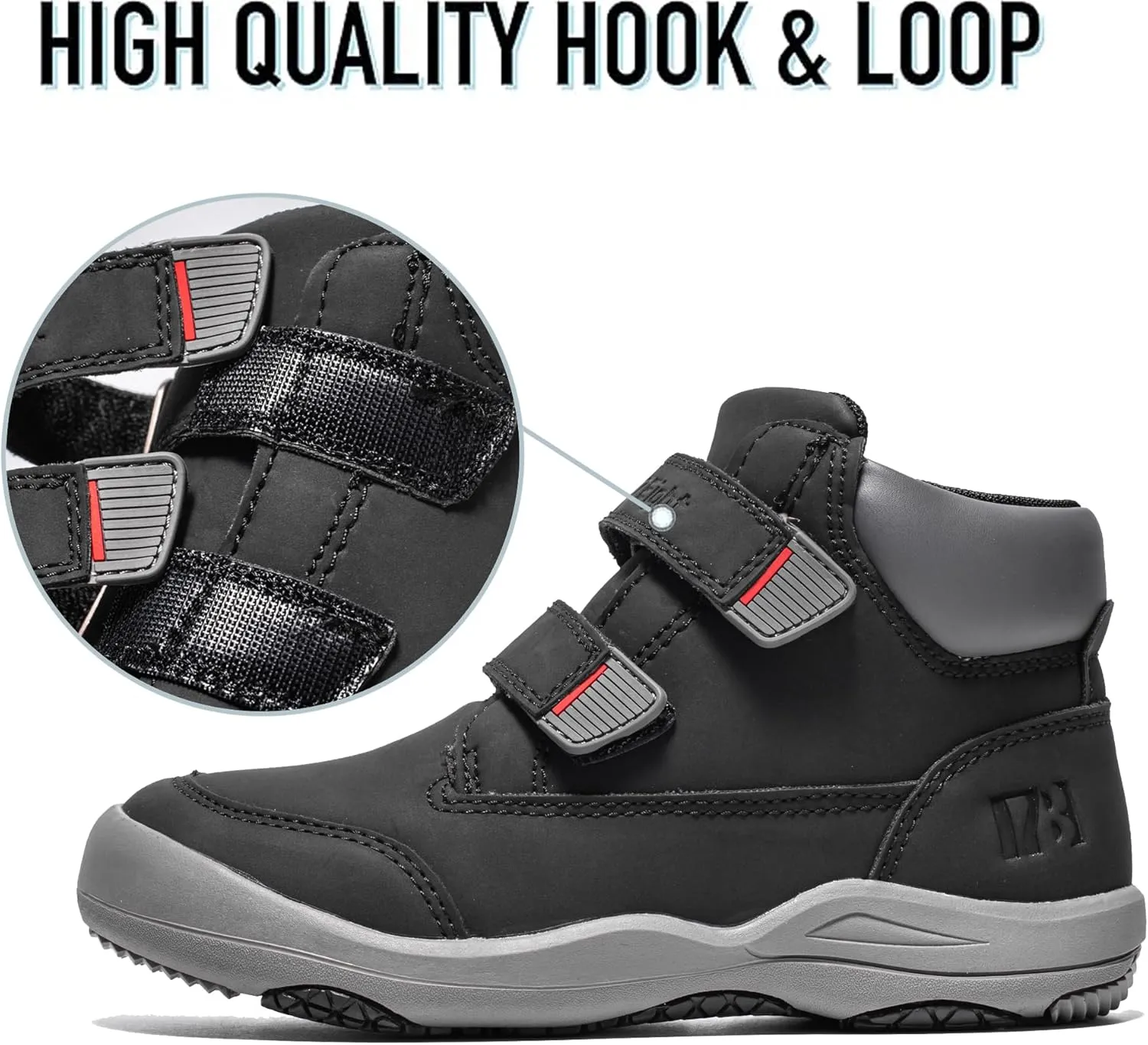 i78 78 Kids Boys Hiking Shoes Chelsea Mid Ankle Boots For Outdoor Trekking Walking Synthetic Non-Slip Lightweight