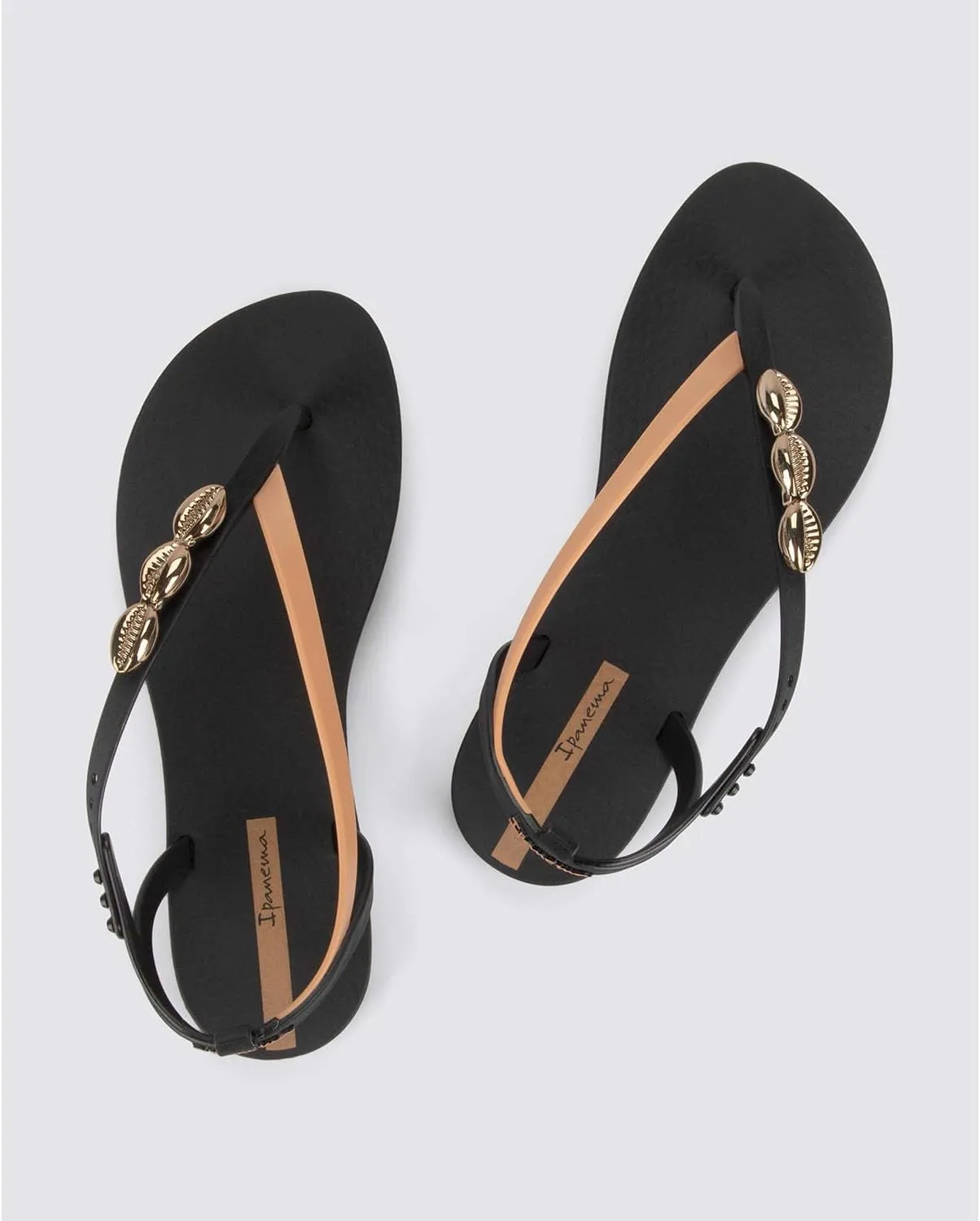 Ipanema Salty Womens Sandals - Lace Up Sandals for Women, Dressy Sandals with Sea Shells, T-Strap Thong Sandals, Tie Up Sandals, Flat Sandals, Summer Dress Sandals, Comfortable
