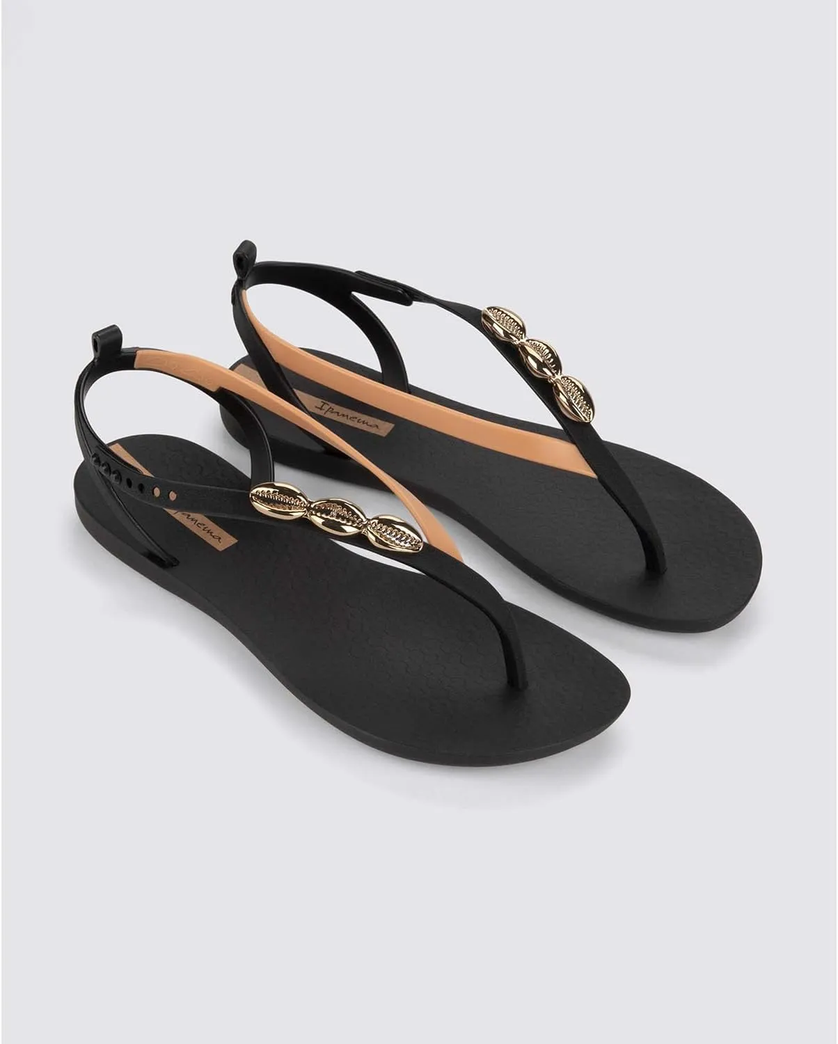 Ipanema Salty Womens Sandals - Lace Up Sandals for Women, Dressy Sandals with Sea Shells, T-Strap Thong Sandals, Tie Up Sandals, Flat Sandals, Summer Dress Sandals, Comfortable