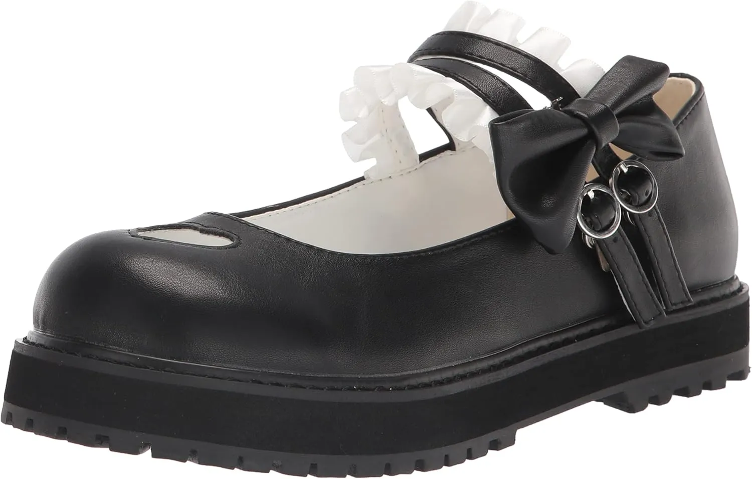 Japanese Sweet Lolita Hollow Heart Maid Cosplay Platform Mary Jane Flat Shoes