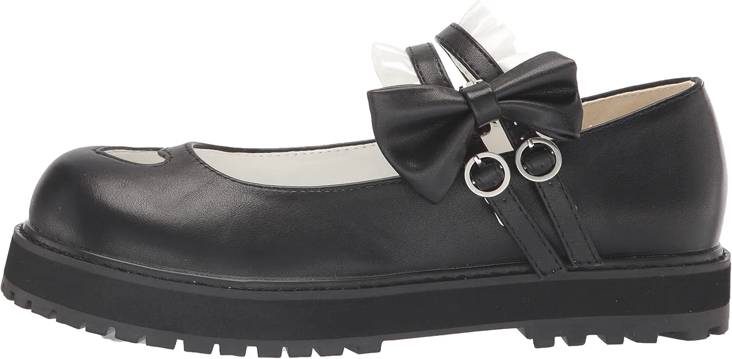 Japanese Sweet Lolita Hollow Heart Maid Cosplay Platform Mary Jane Flat Shoes