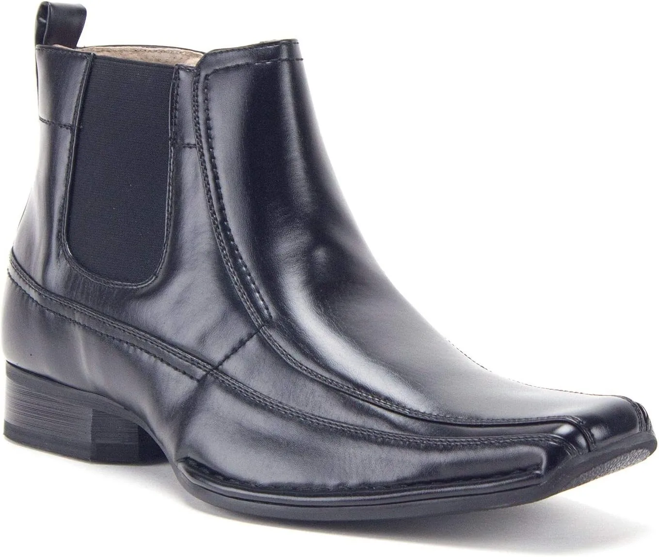 Jazamé Men's 87742 Ankle High Zipped Classic Square Toe Chelsea Dress Boots