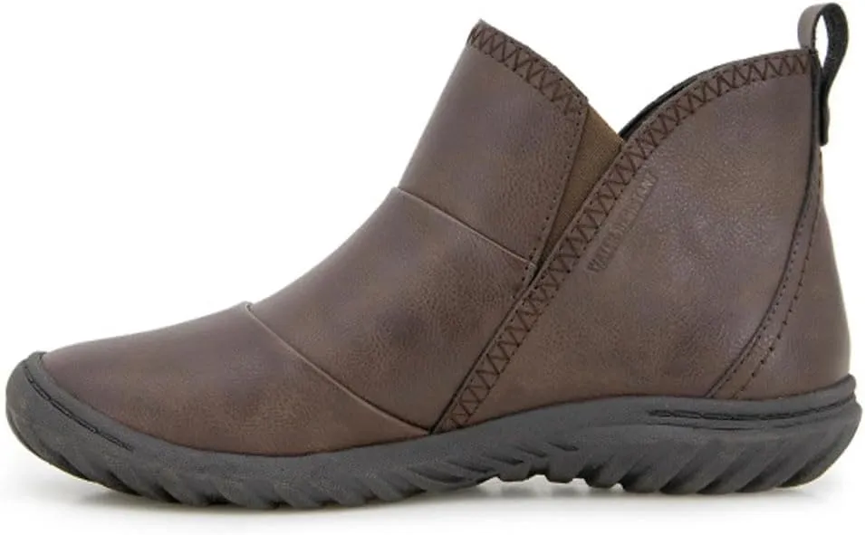 JBU Women's Piper Ruched Fashion Comfort Casual Water Resistant Ankle Boot