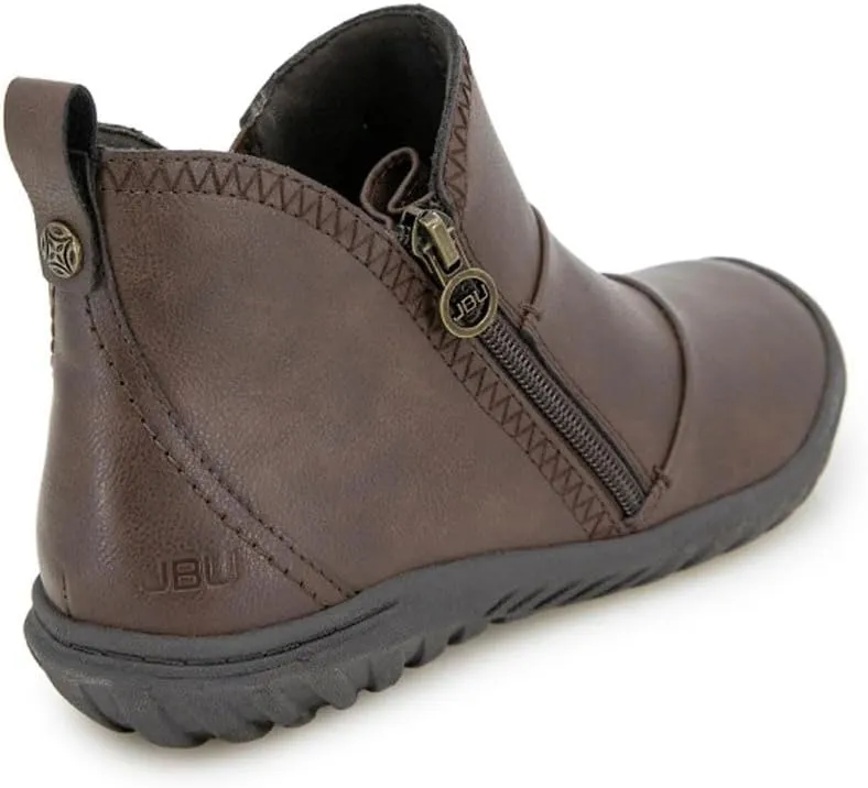 JBU Women's Piper Ruched Fashion Comfort Casual Water Resistant Ankle Boot