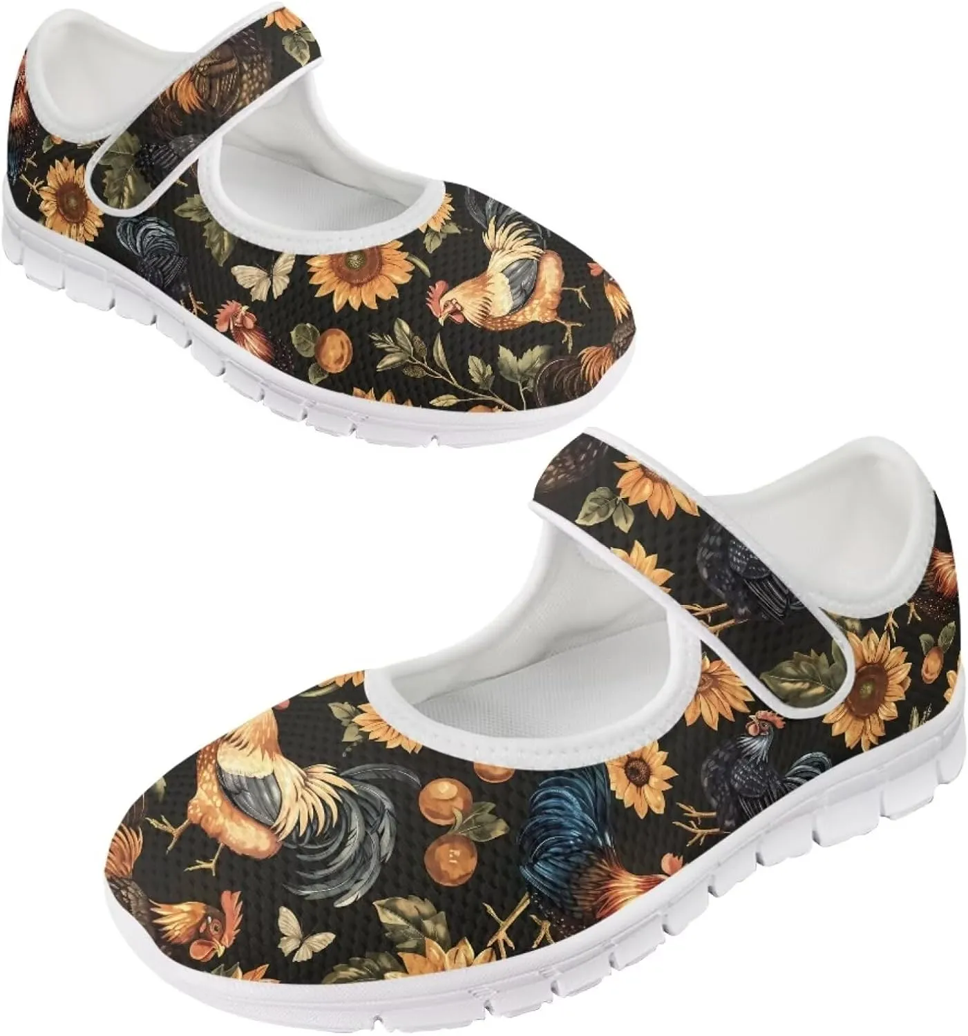 JoyLamoria Art Dragonfly Mary Jane Shoes Closed Toe Elastic Sneakers for Stylish Flats Causal Walking Shoes Comfortable