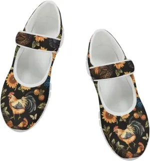 JoyLamoria Art Dragonfly Mary Jane Shoes Closed Toe Elastic Sneakers for Stylish Flats Causal Walking Shoes Comfortable