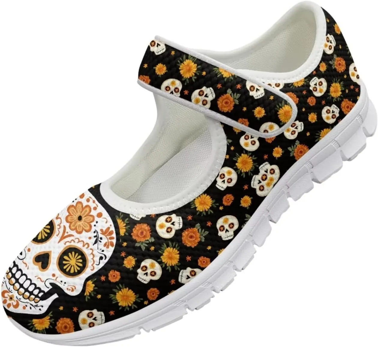 JoyLamoria Art Dragonfly Mary Jane Shoes Closed Toe Elastic Sneakers for Stylish Flats Causal Walking Shoes Comfortable