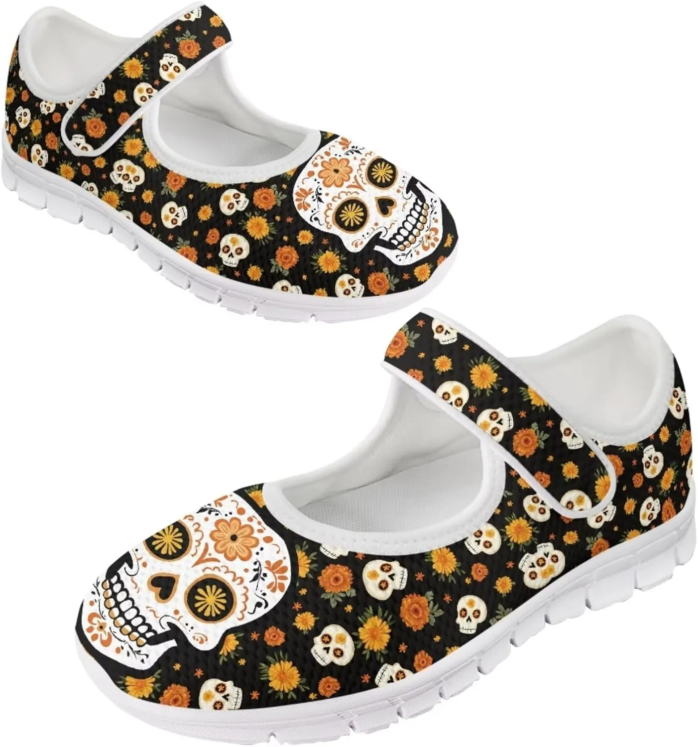 JoyLamoria Art Dragonfly Mary Jane Shoes Closed Toe Elastic Sneakers for Stylish Flats Causal Walking Shoes Comfortable