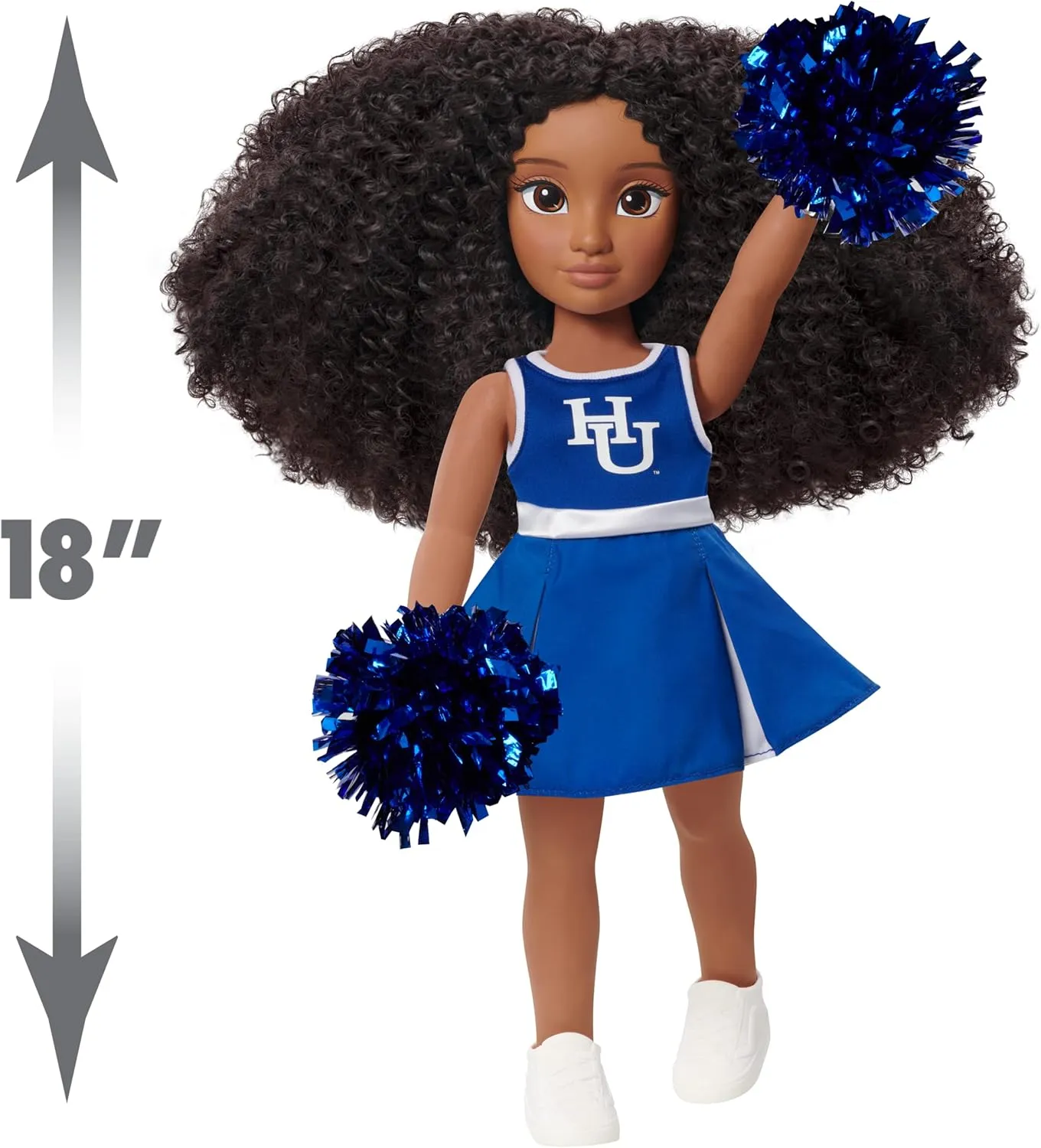 Just Play HBCyoU Hampton Cheer Captain Alyssa 18-inch Doll & Accessories, Curly Hair, Medium Brown Skin Tone, Designed and Developed by Purpose Toys