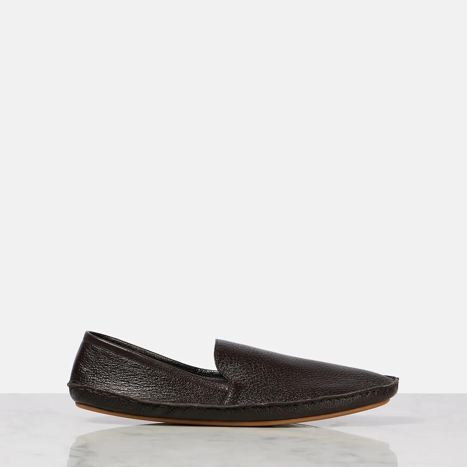 Kapuxumo Women's Ballet Flats - Leather Slip-On Loafers for Dressy & Casual Outfits, Round Toe Comfort Shoes (Brown/White)
