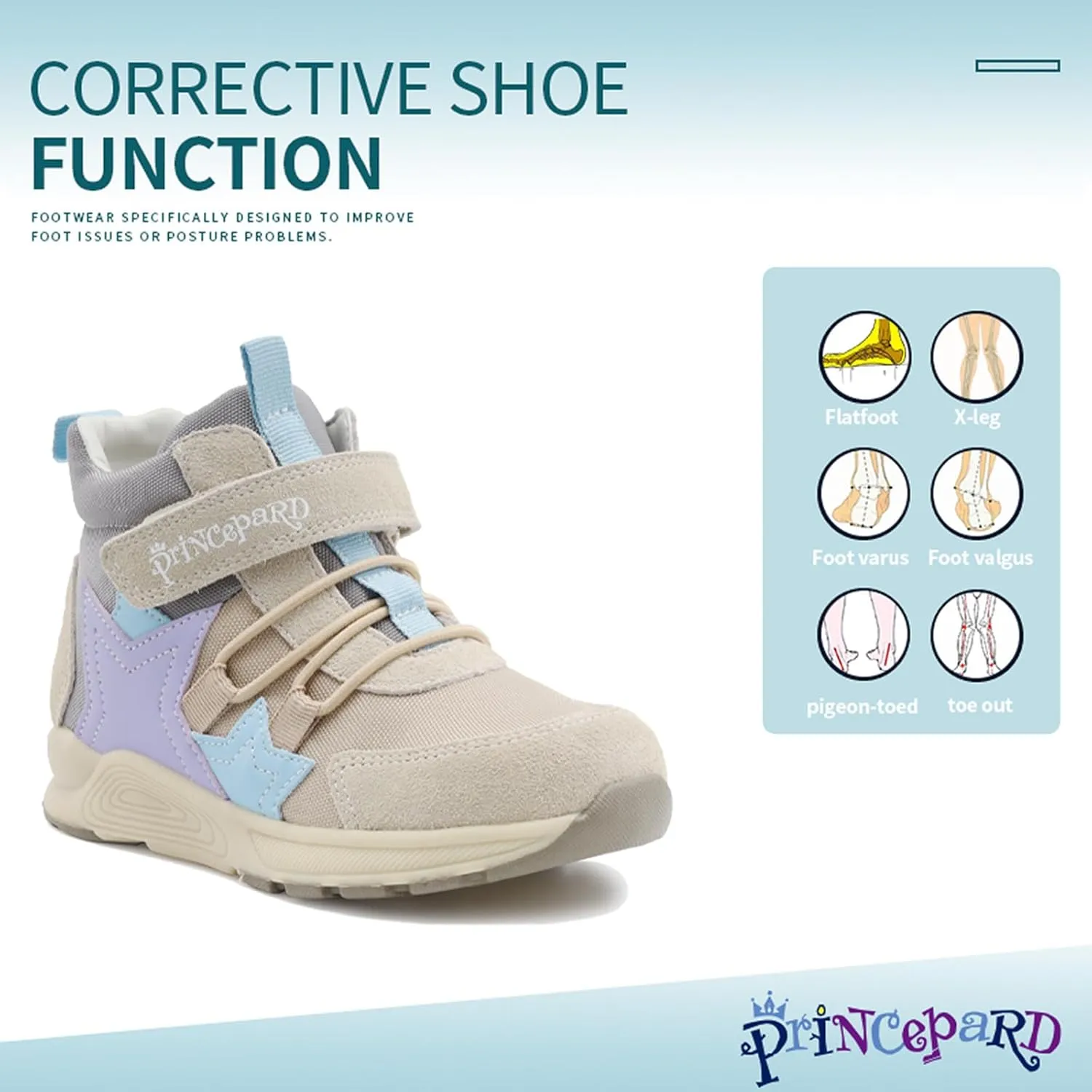 Kids Orthopedic Shoes with Ankle and Arch Support,Breathable and Supportive Sneakers