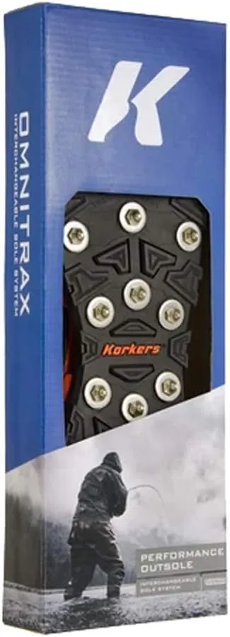 Korkers OmniTrax 3.0 Fishing Sole - Triple Threat with Carbide Spikes