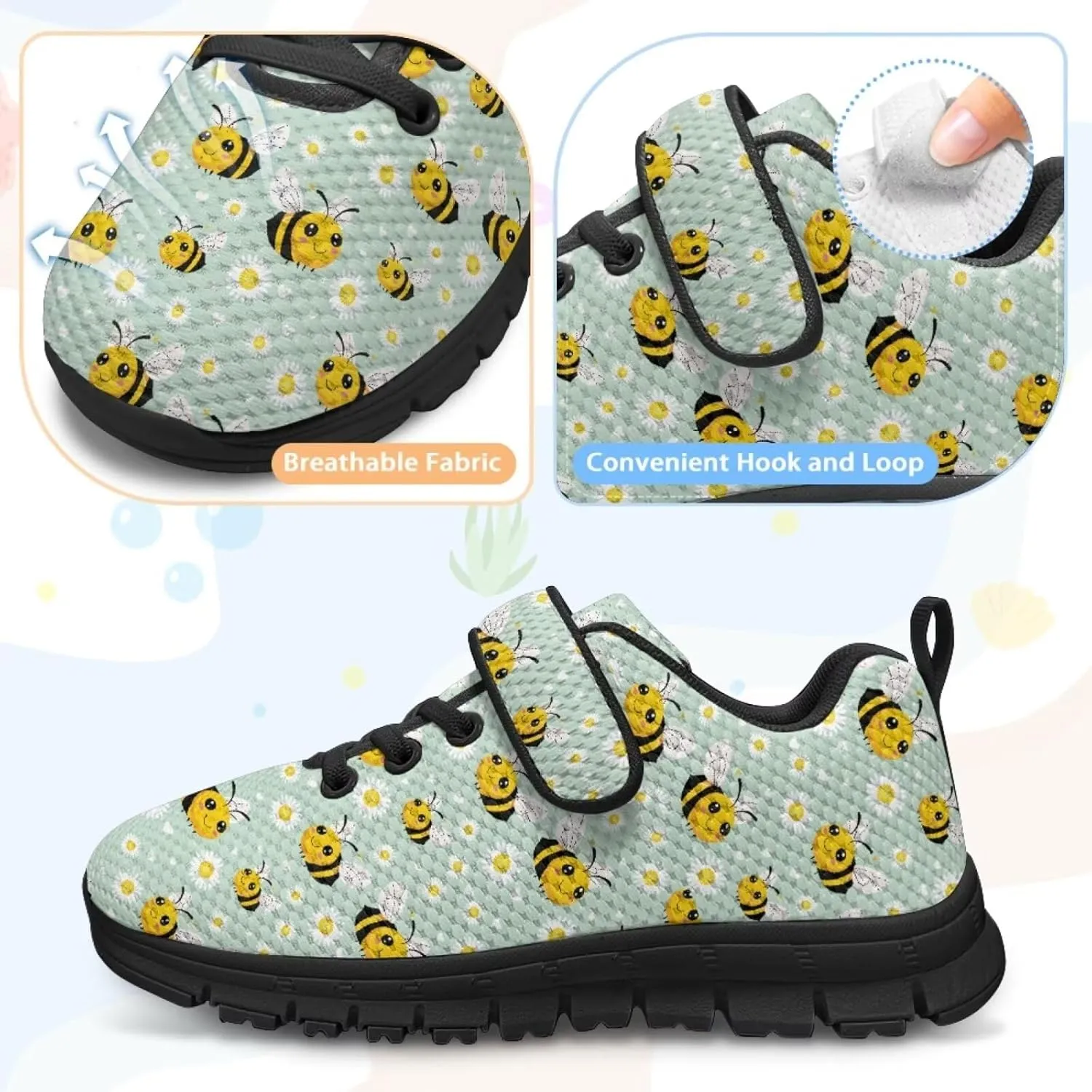 Little Kids Athletic Shoes for Boys Girls Sport Athletic Gym Walking Strap Sneakers Fitness Shoe