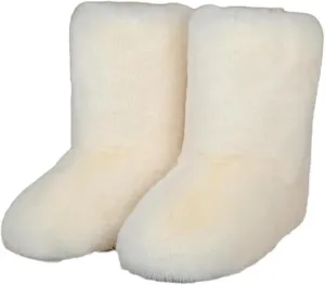 LLTMALL Women's Suede Fur Lined Snow Boots Furry Winter Slip On Mid-Calf Booties