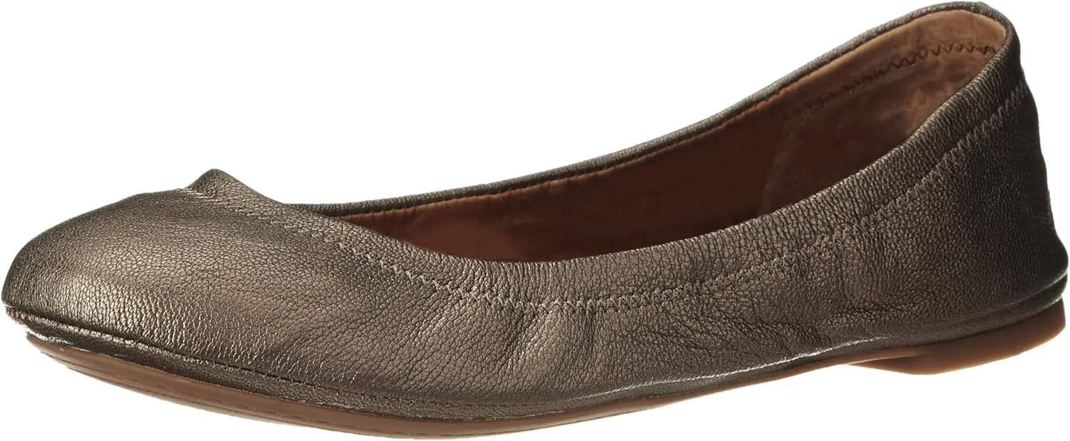 Lucky Brand Women's Emmie Ballet Flat, Pewter, 6.5